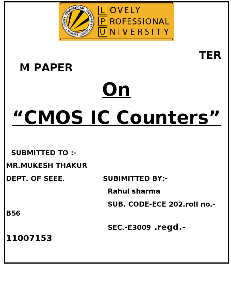 Cmos Term pAPER. Cmos Electronic Design