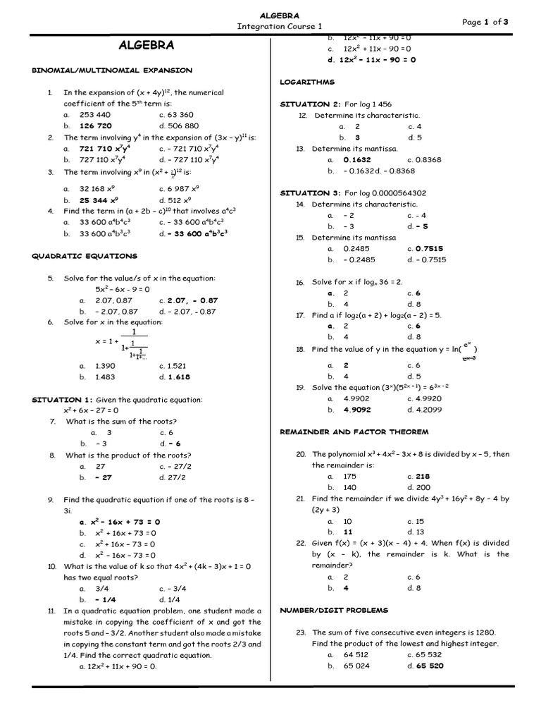 Local Guide Program Algebra Exercises | PDF