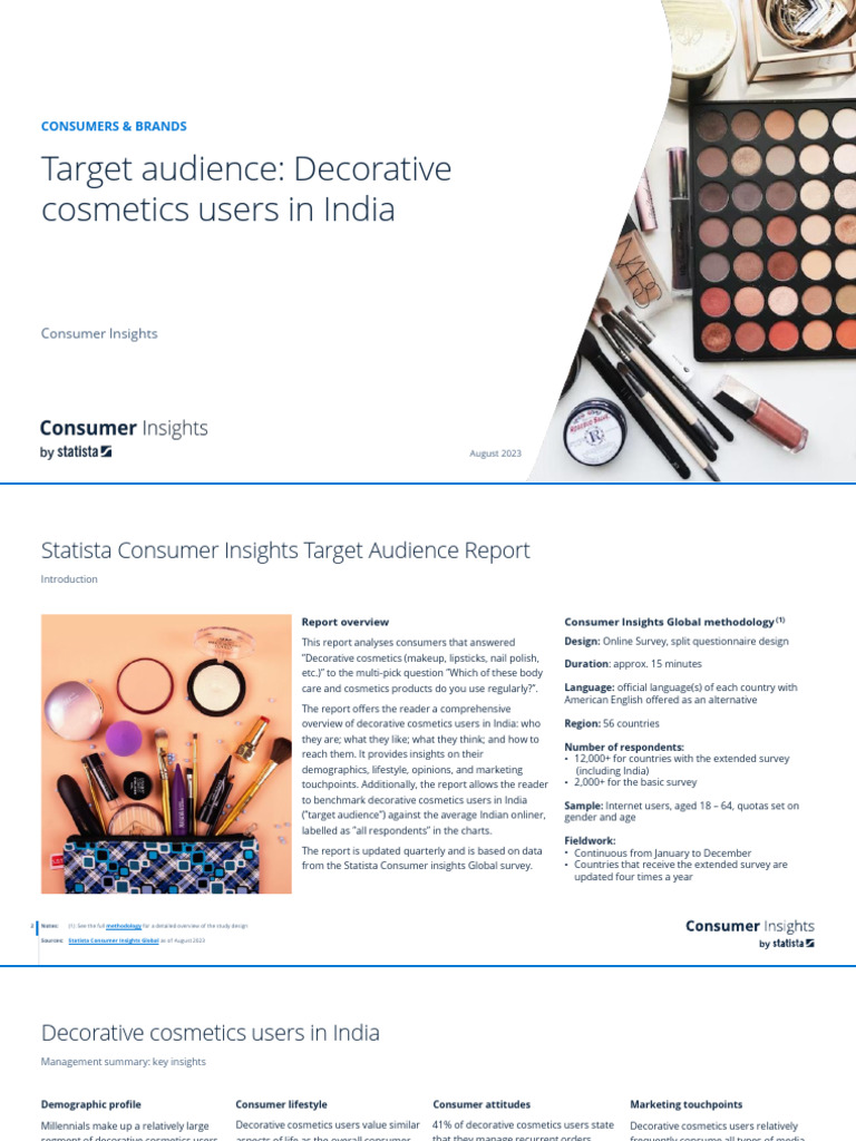 Study Id118444 Target Audience Decorative Cosmetics Users in India