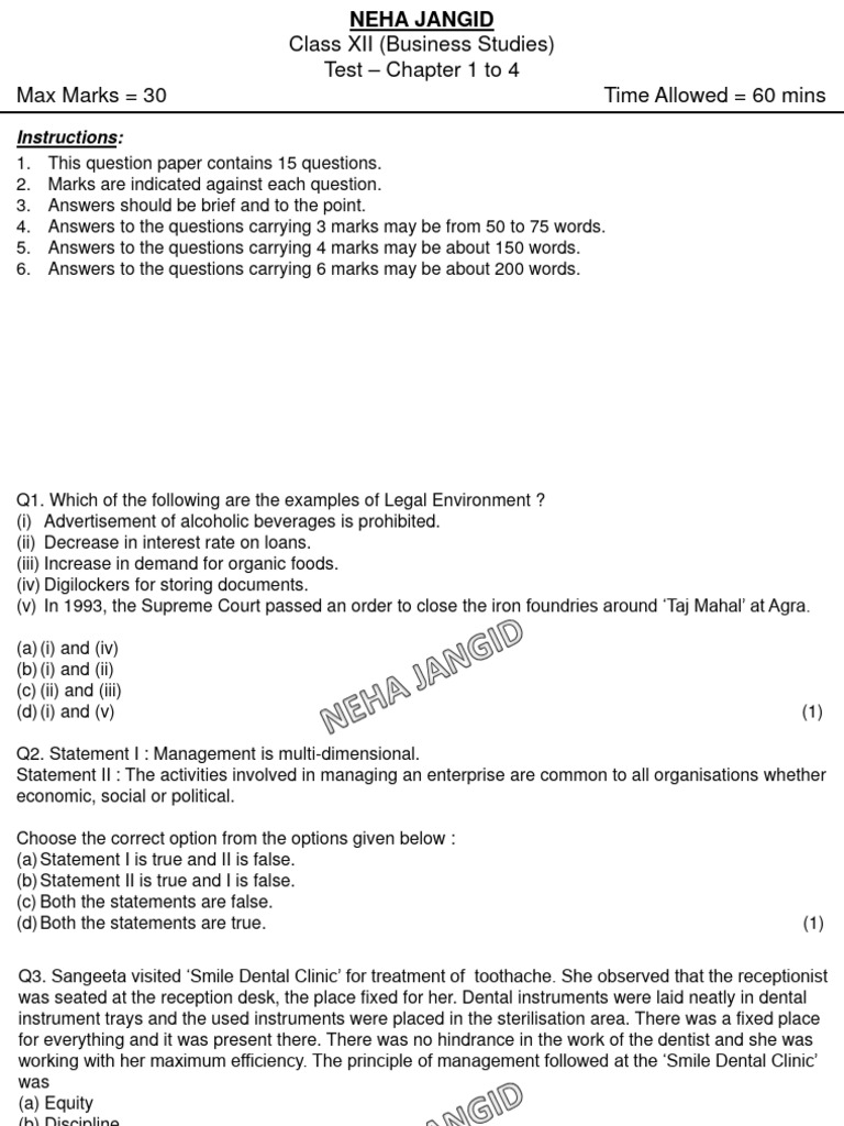 Test Of Chapter 1 To 4 Pdf Marketing