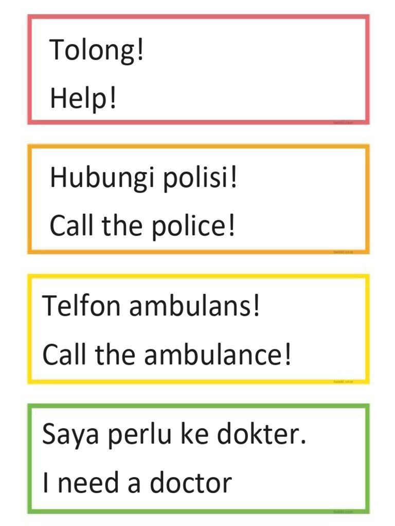 Emergency Phrases in Bahasa | PDF