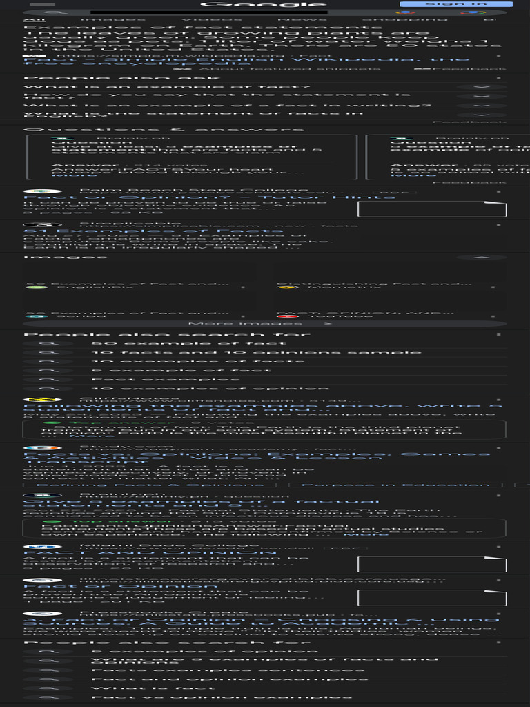 Examples of Fact Statements Explained | PDF | Cognition