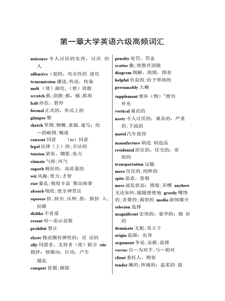 六级高频词汇| PDF