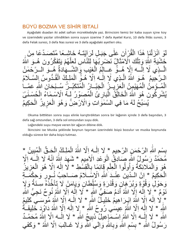 Büyü Bozma Ve Si̇hi̇r İbtali̇ | PDF
