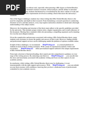 Bsc Oxford Brookes Thesis