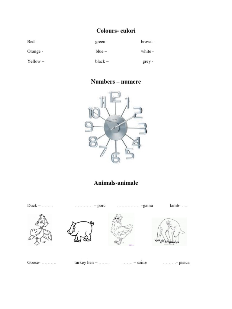 Fisa Lucru Engleza Clasa A III A  PDF