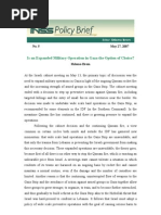 Is an Expanded Military Operation in Gaza the Option of Choice