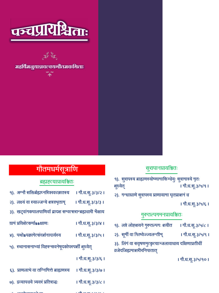 Pancha Prayaschita by Goutama | PDF
