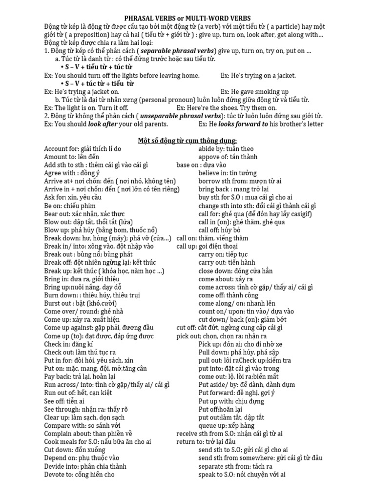 Understanding Phrasal Verbs | PDF | Language Arts & Discipline
