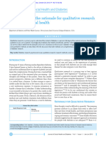 An Overview of The Rationale For Qualitative Research Methods in Social Health