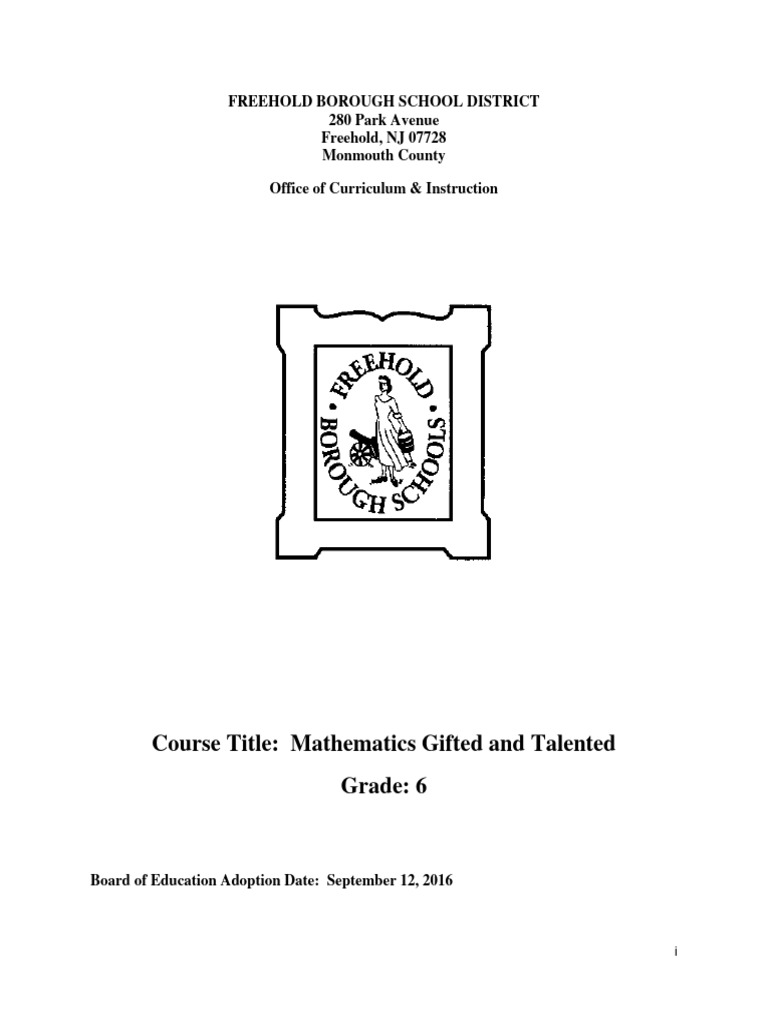 Math g and t grade 6 curriculum pdf area ratio