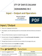 Lecture 2 - Input - Output and Operators