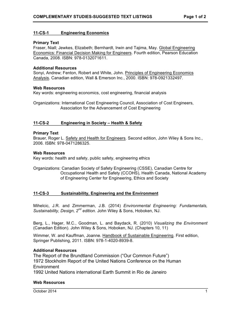 Complementary studies text list pdf sustainability economy and