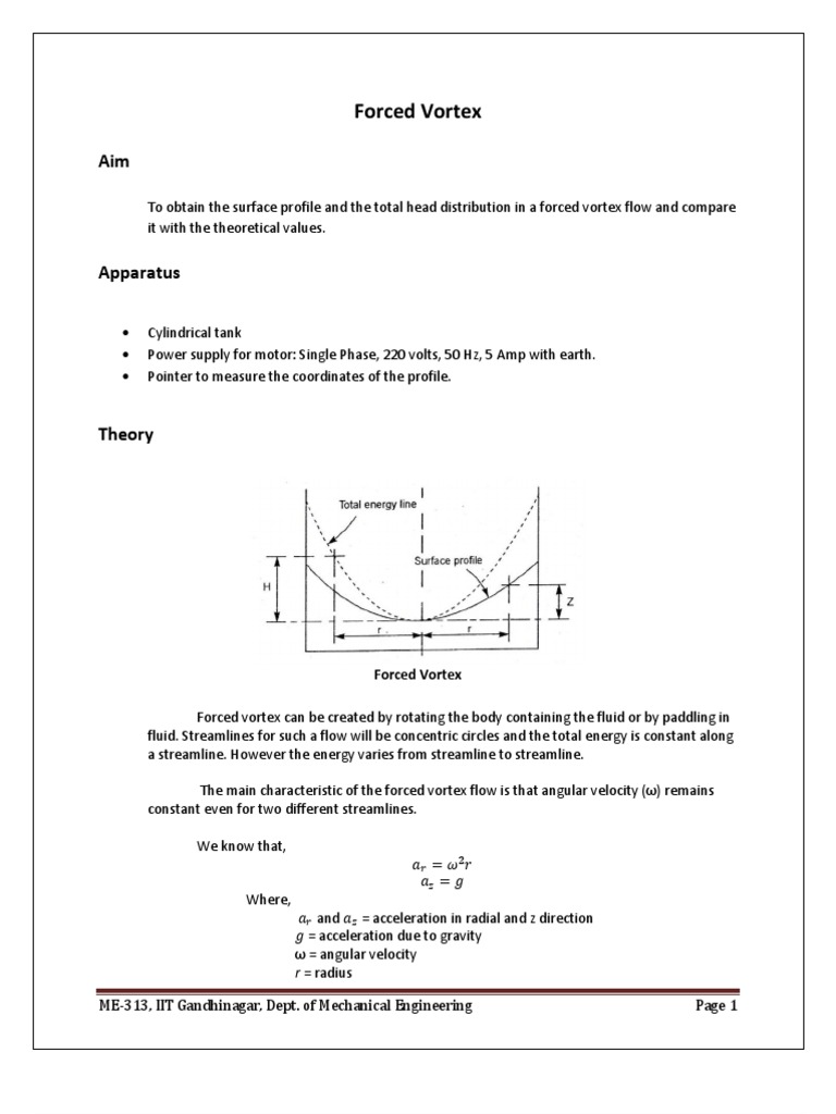 Forced Vortex | PDF | Vortices | Acceleration