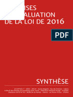 Synthèse Du Rapport D'évaluation de La Loi 2016 Et Réponses Apportées