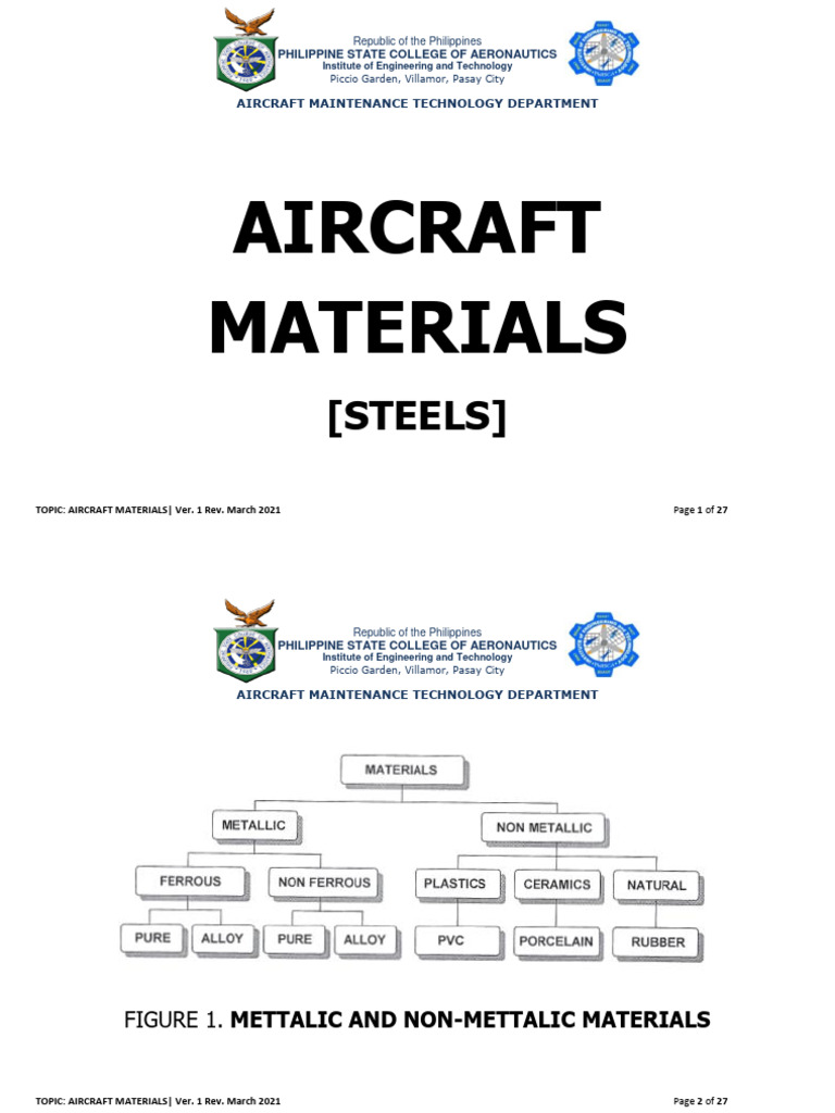 Aircraft Materials Steel Part 1 2 | PDF | Stainless Steel | Steel