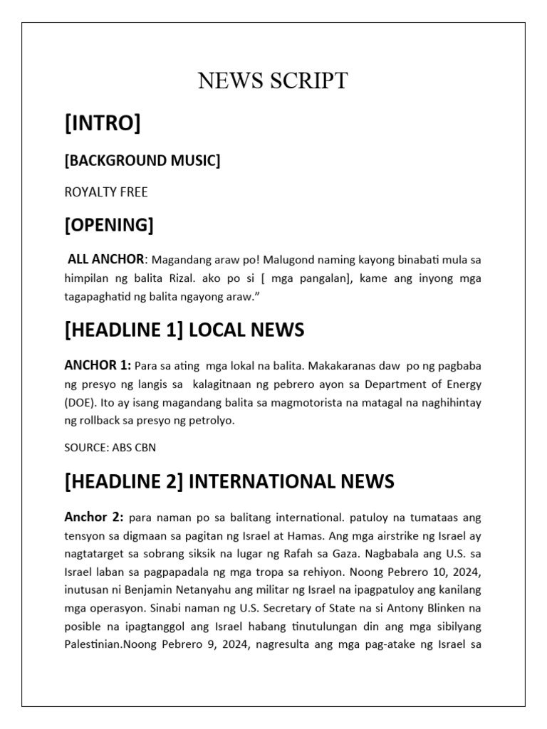 News script pdf