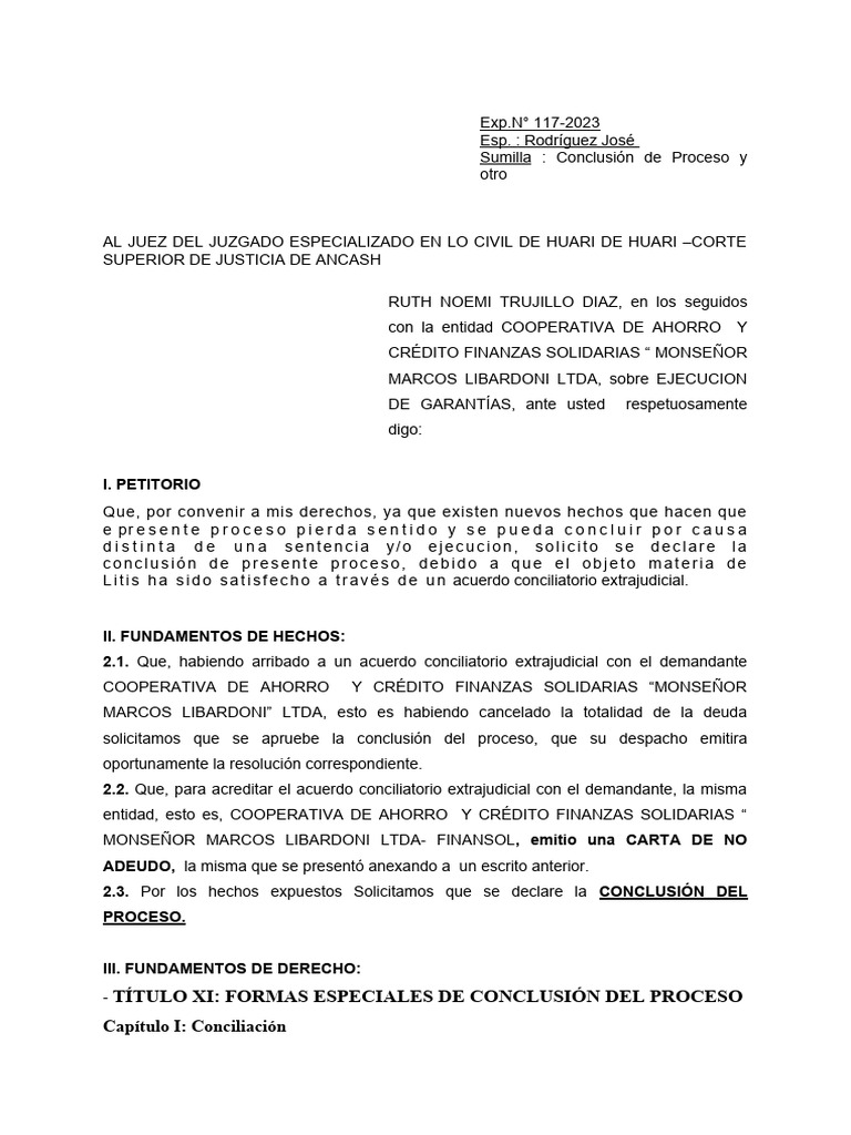 Conclusión de Proceso Ruth Trujillo | PDF | Gobierno | Justicia