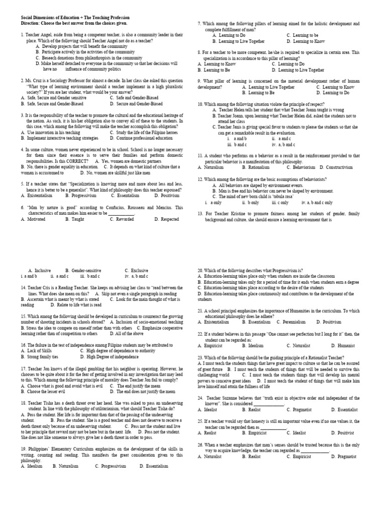 Social Dimensions in Education and Teaching | PDF | Teachers ...