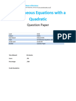 Simultaneous Equations With A Quadratic