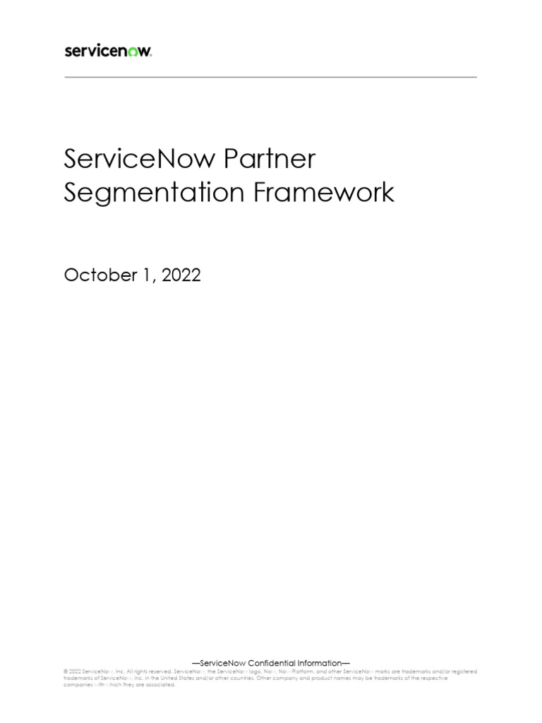 ServiceNow Partner Segmentation Framework-October 1, 2022 | PDF