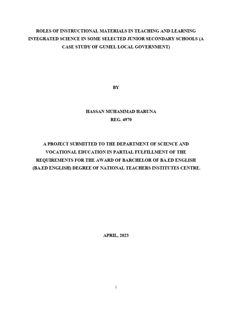 Role of Instructional Materials in Science | PDF | Learning | Teachers