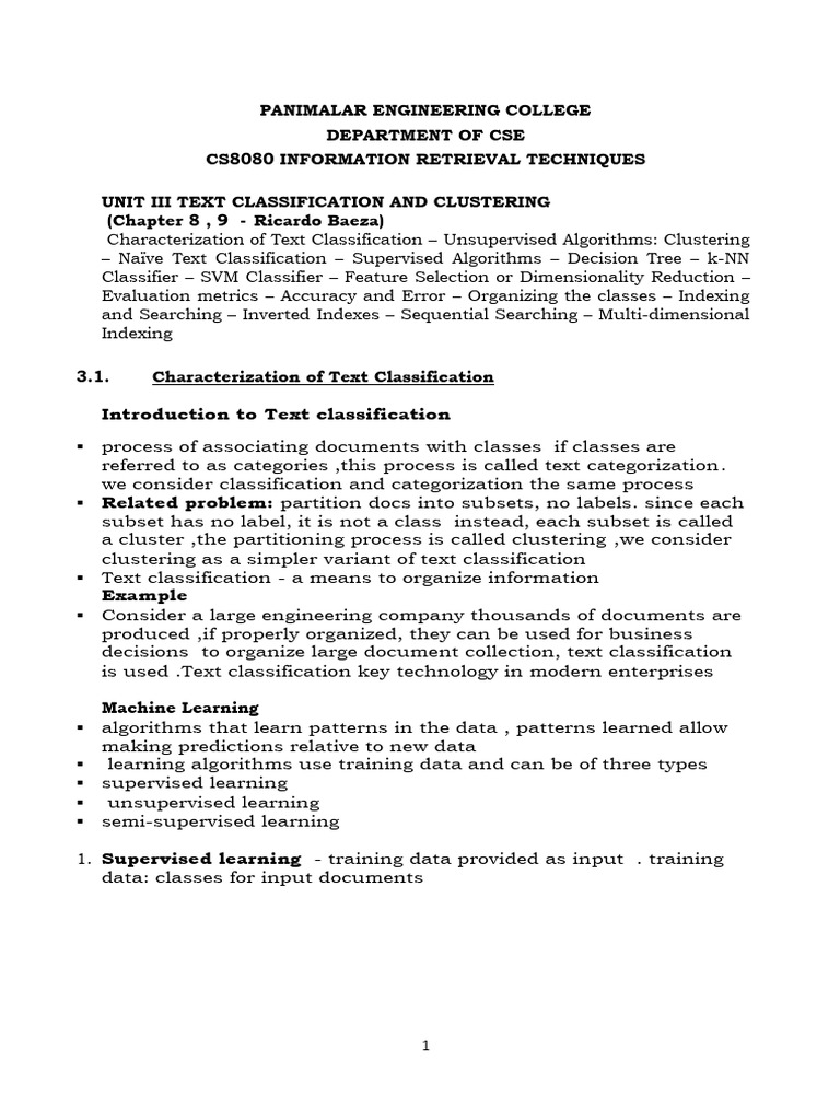 Text Classification and Clustering Techniques | PDF | Cluster Analysis ...