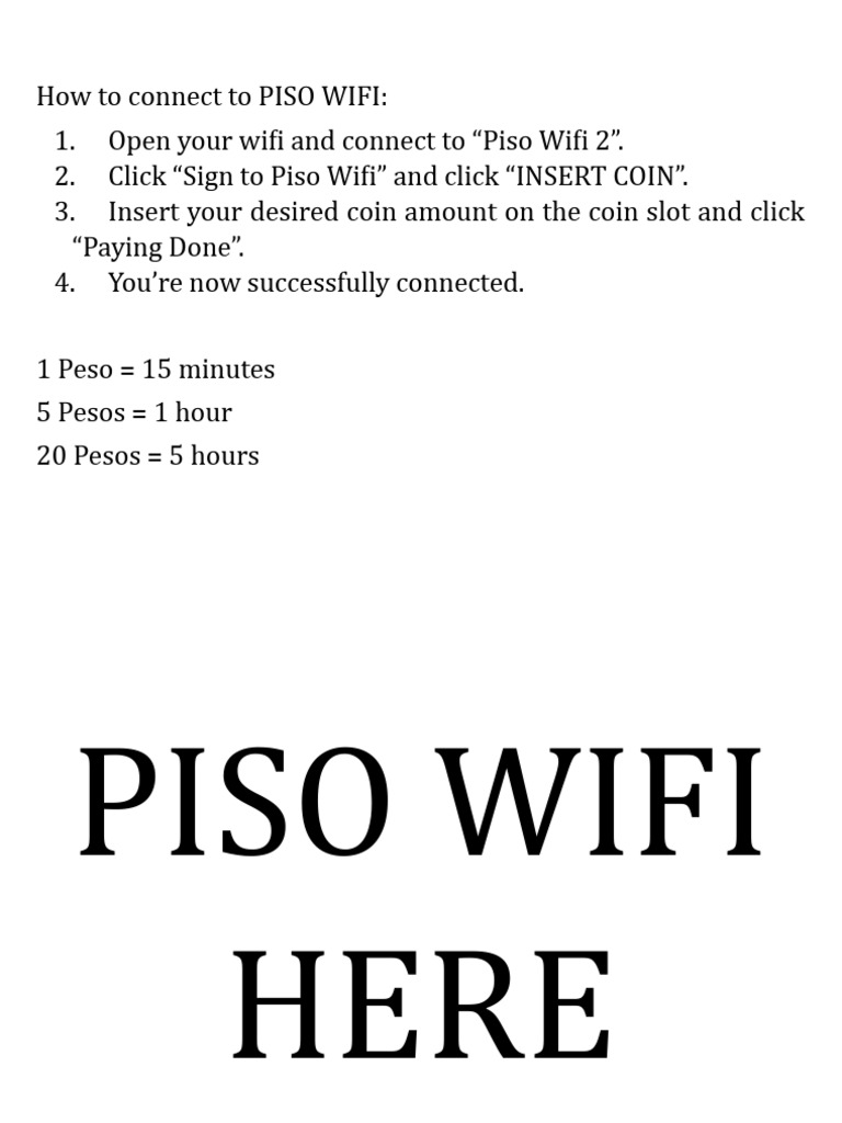 How To Piso Wifi