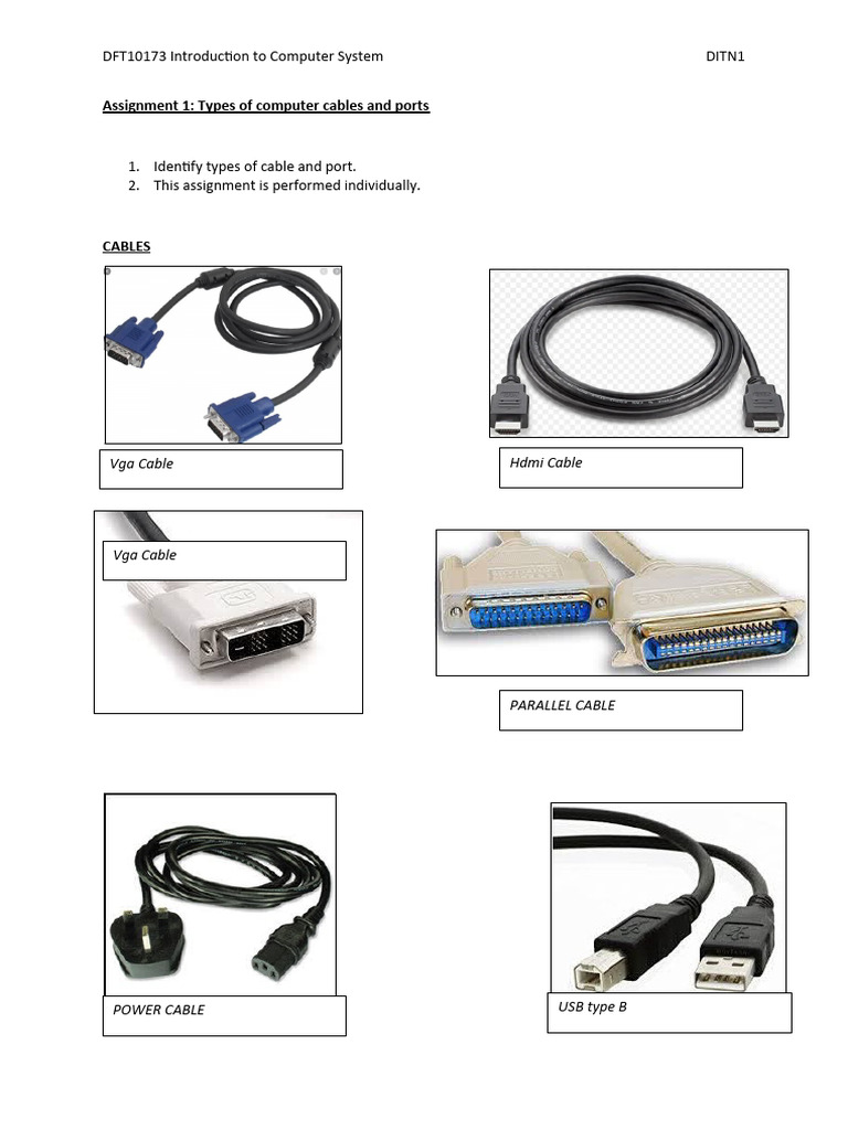 Types of Computer Cables and Ports | PDF