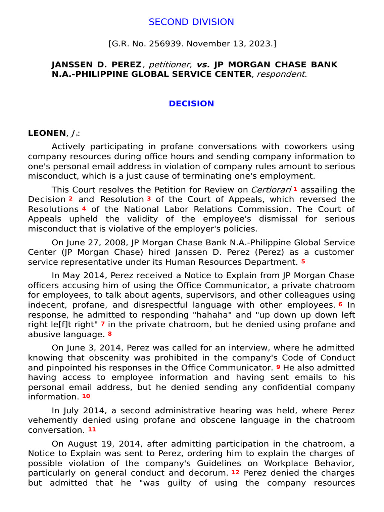 Perez vs. JP Morgan Chase Dismissal Case | PDF | Certiorari | Appellate ...