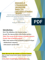 Fundamentals of Project Management& Entrepreneurship Chapter Two The Definition and Nature of Business Projects