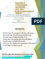 Fundamentals of Project Management& Entrepreneurship Chapter Three Stages of Creating and Formation Business Projects