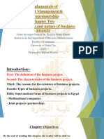 Fundamentals of Project Management& Entrepreneurship Chapter Two The Definition and Nature of Business Projects