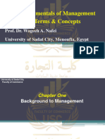 Fundamentals of Management Terms & Concepts: Prof. Dr. Wageeh A. Nafei University of Sadat City, Menoufia, Egypt
