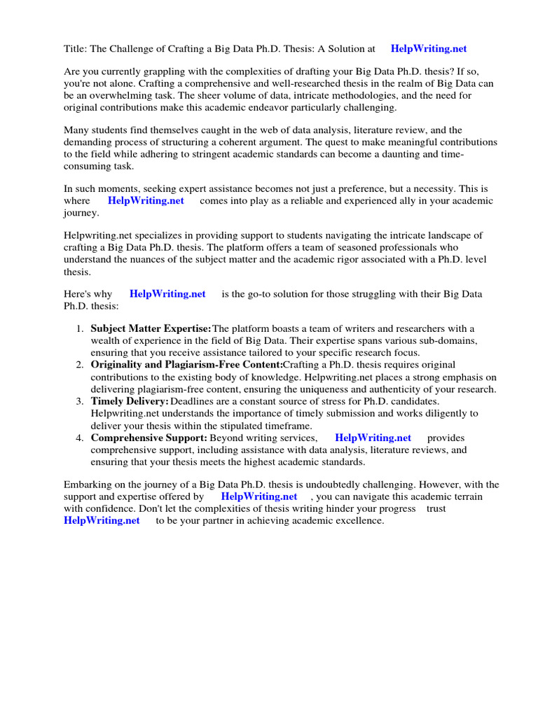Big Data PHD Thesis PDF | PDF | Big Data | Data