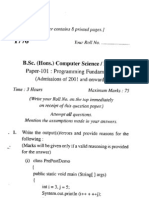 B.sc. (Hons) Computer Science - I Sem, Paper - 101 - Progaramming Fundamentals