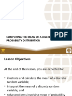 PSUnit I Lesson 4 Computing The Mean of A Discrete Probability Distribution