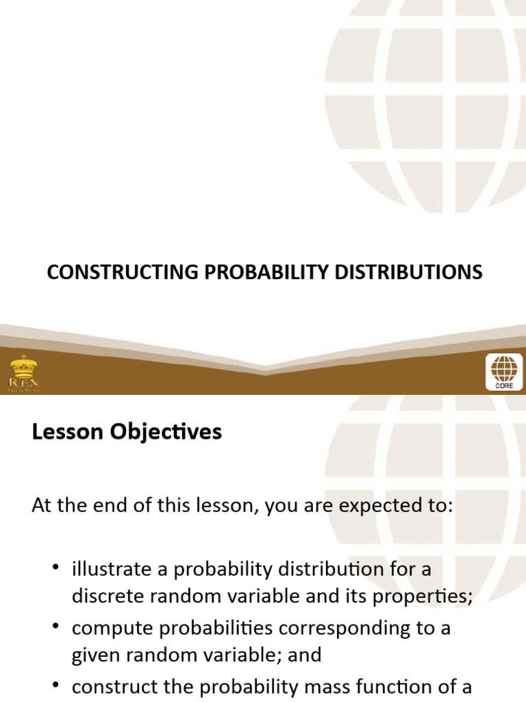 PSUnit I Lesson 2 Constructing Probability Distributions | PDF ...