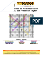 Sopa de Letras de Administracion Cientifica Por Frederick Taylor