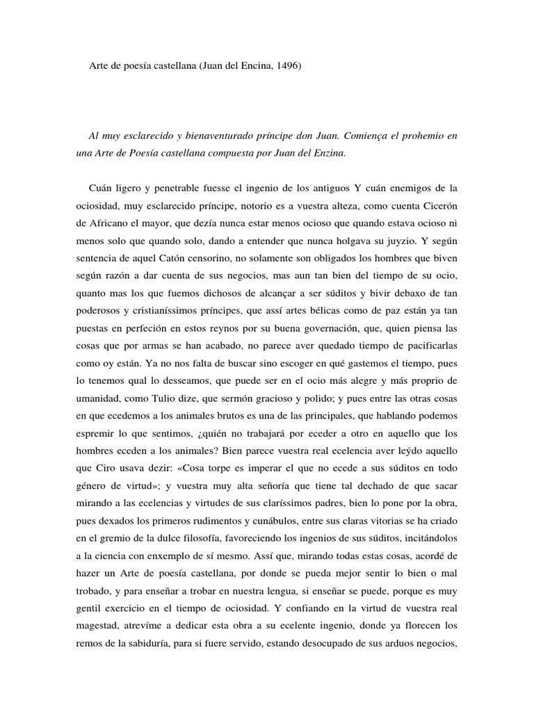 Encina, Arte de Poesã A Castellana, 1496 | PDF | Sílaba | Hablar en público