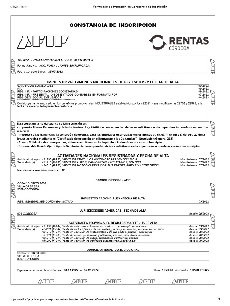 Afip - Enero | PDF