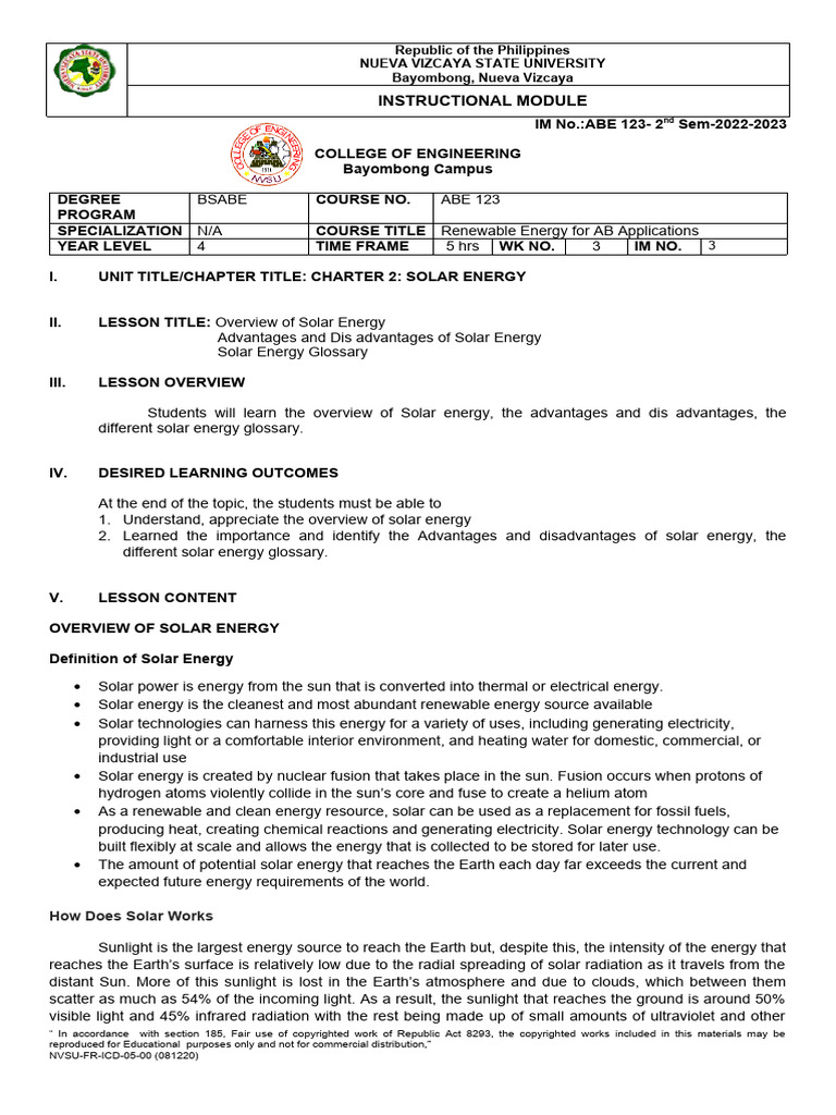 Types Of Solar Energy Pdf Free Download