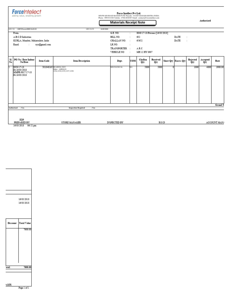 Goods-Received-Note-Template-in-Excel-Format | PDF
