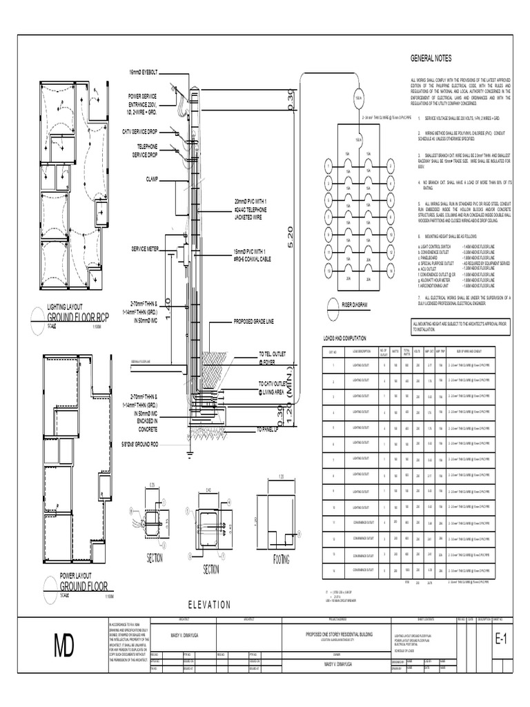 Electrical Plan for Residential Building | PDF | Electrical Wiring ...