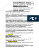 Jogos e Brincadeiras, Danças - 6º e 7º Ano I Trimestre