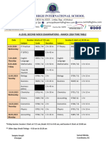 A Level Second Mock Examinations - March 2024 Time Table