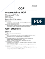 Procedural vs. OOP: Nouns and Verbs Procedural Structure