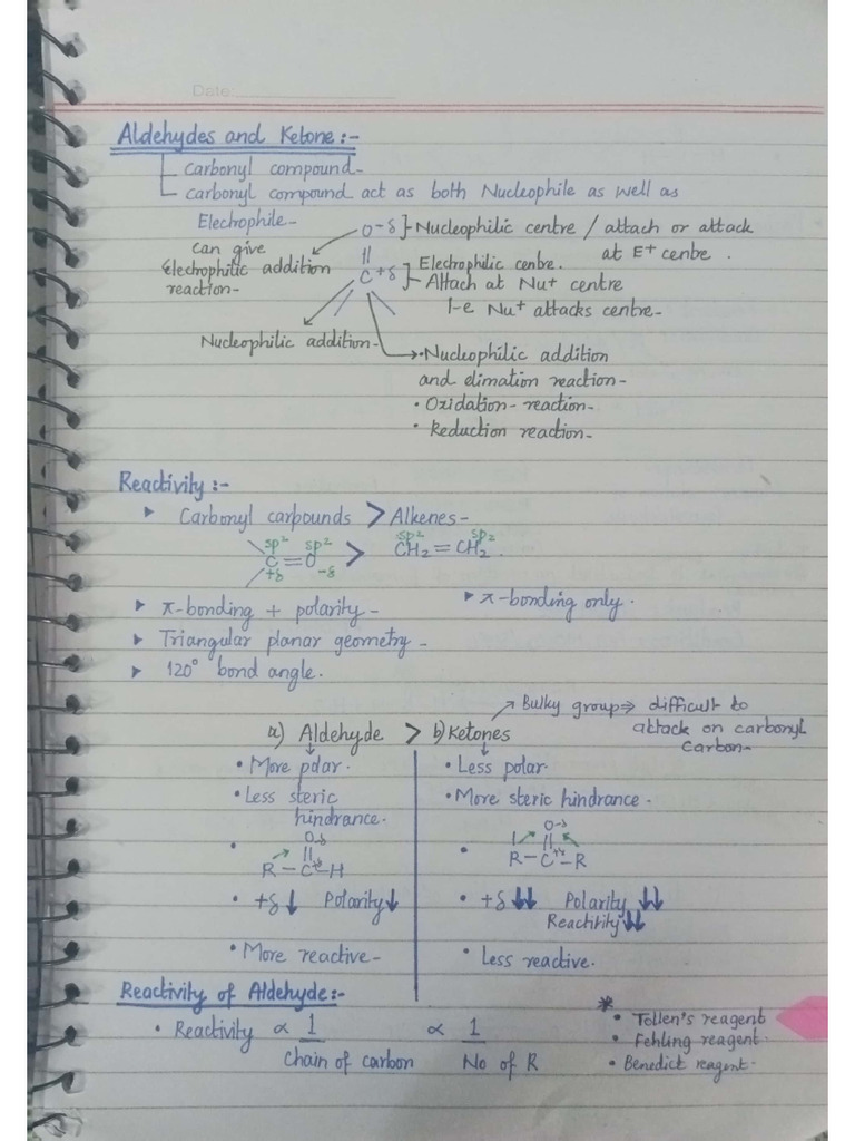 Notes of Aldehydes and Ketones. | PDF
