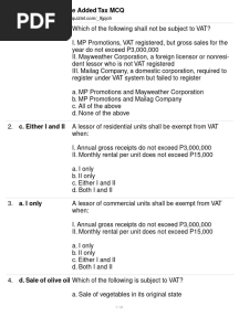 Chapter 8 - Value Added Tax MCQ