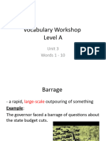 Vocabulary Workshop UNIT 3 List A